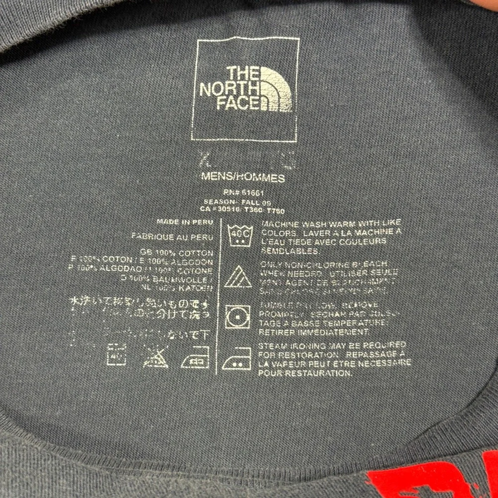 The‎ North Face Graphic T-Shirt Mens XL Blue Pack Climb Ski Long Sleeve Fall 09
